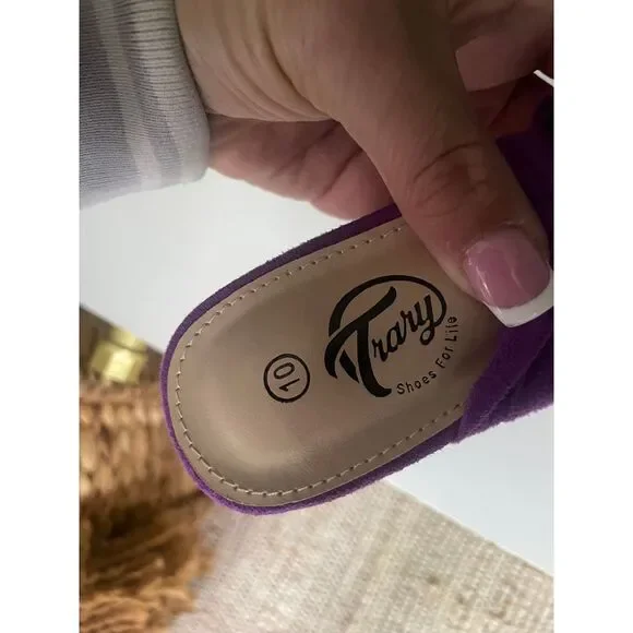 Trary Lace Up Chunky Heel Purple Sandal Size | 10 - Picture 7 of 7
